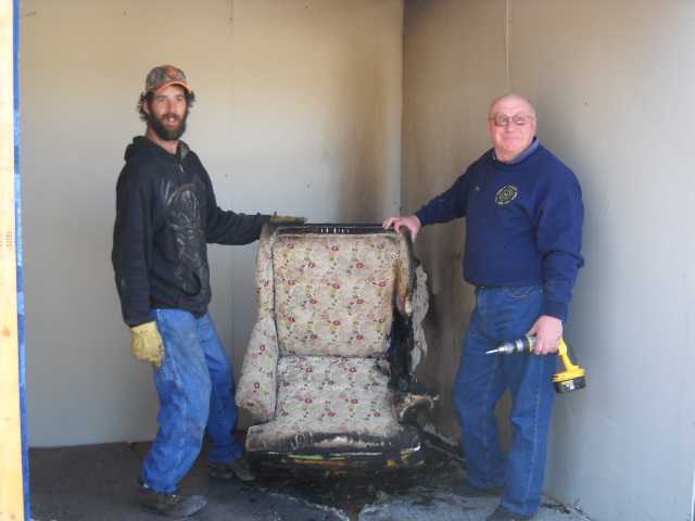 Checking out the damage